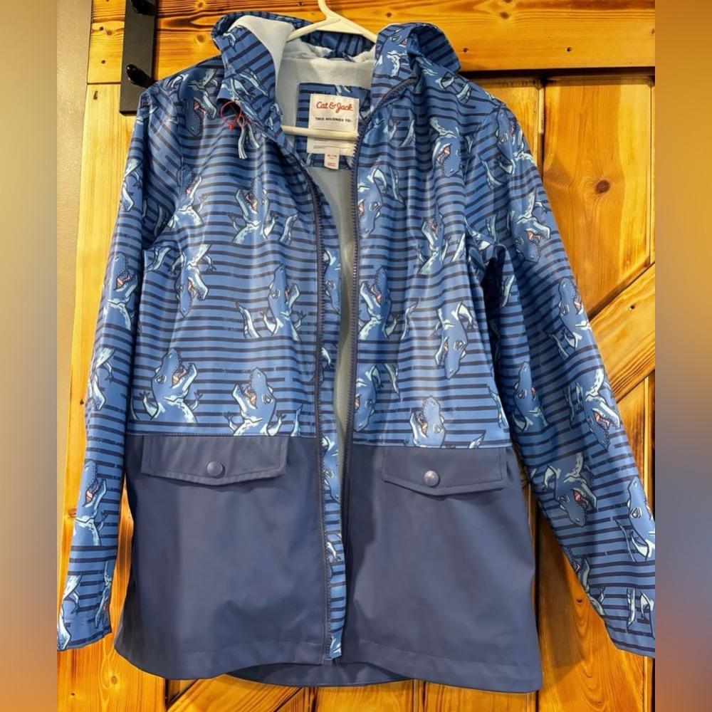 Cat & Jack Navy Shark Print Jacket size 14